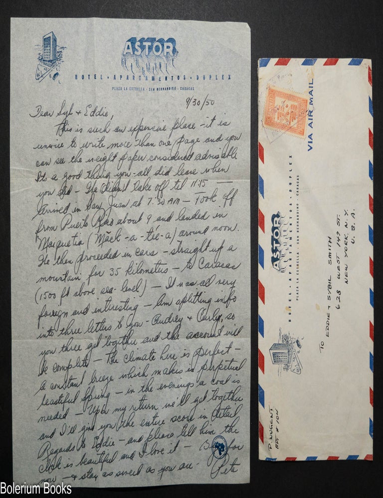 Cat.No: 351163 Pete Nugent's letter from Caracas, to booking agent Eddie Smith [letter]