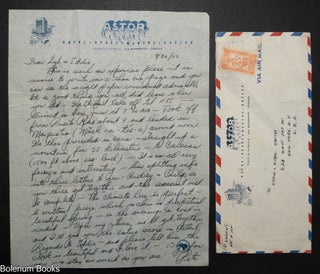 Cat.No: 351163 Pete Nugent's letter from Caracas, to booking agent Eddie Smith [letter