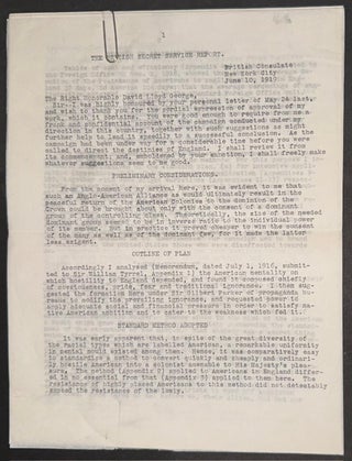 Cat.No: 351169 The British Secret Service Report. British consulate, New York City, June...