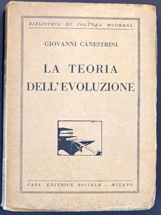 Cat.No: 351189 La teoria dell'evoluzione, esposta ne'suoi fondamenti come...