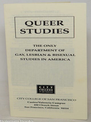Cat.No: 351215 Queer Studies: the only department of Gay, Lesbian & Bisexual studies...