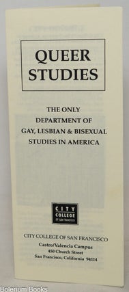 Cat.No: 351215 Queer Studies: the only department of Gay, Lesbian & Bisexual studies...
