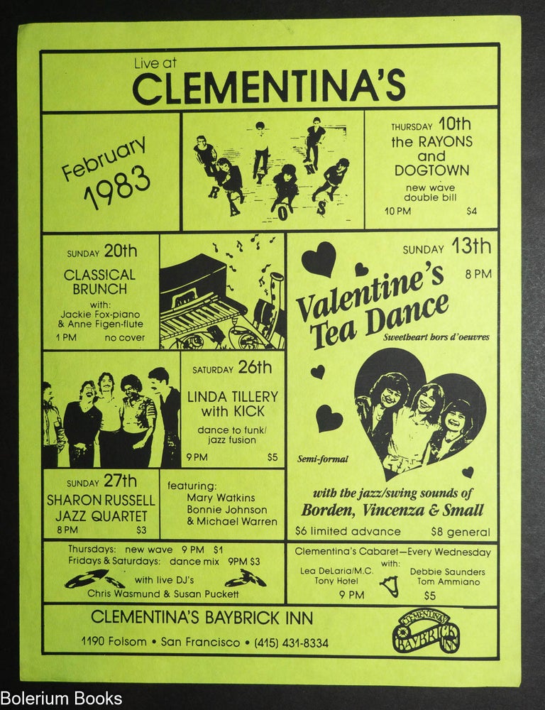 Cat.No: 351220 Live at Clementina&rsquo;s: February 1983