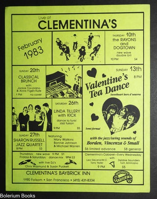 Cat.No: 351220 Live at Clementina’s: February 1983