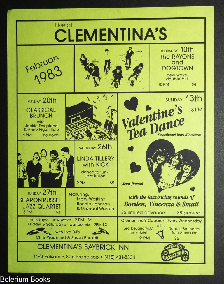 Cat.No: 351220 Live at Clementina’s: February 1983