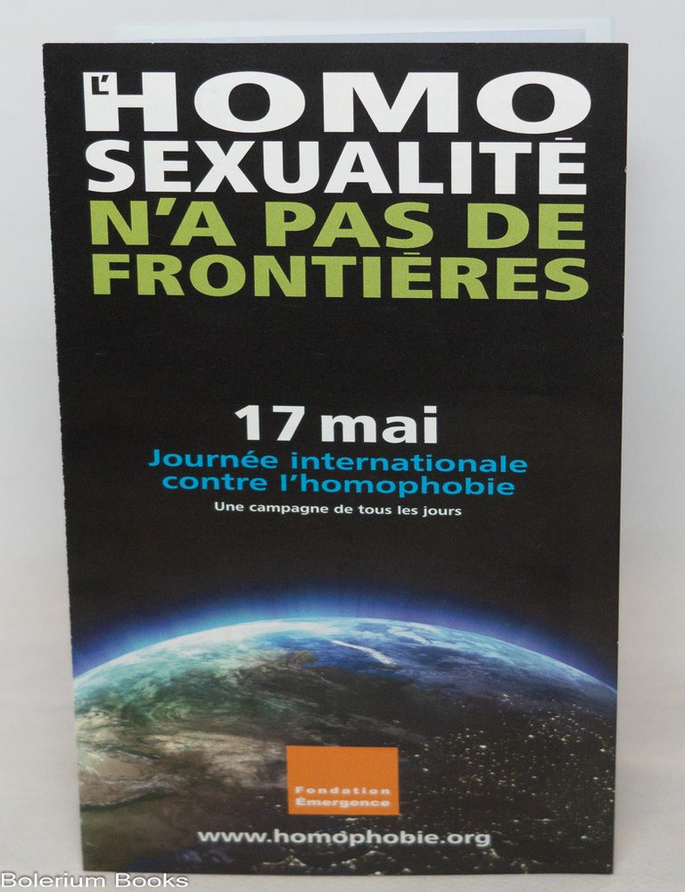Cat.No: 351259 L'homosexualite n'a pas de frontieres [brochure]