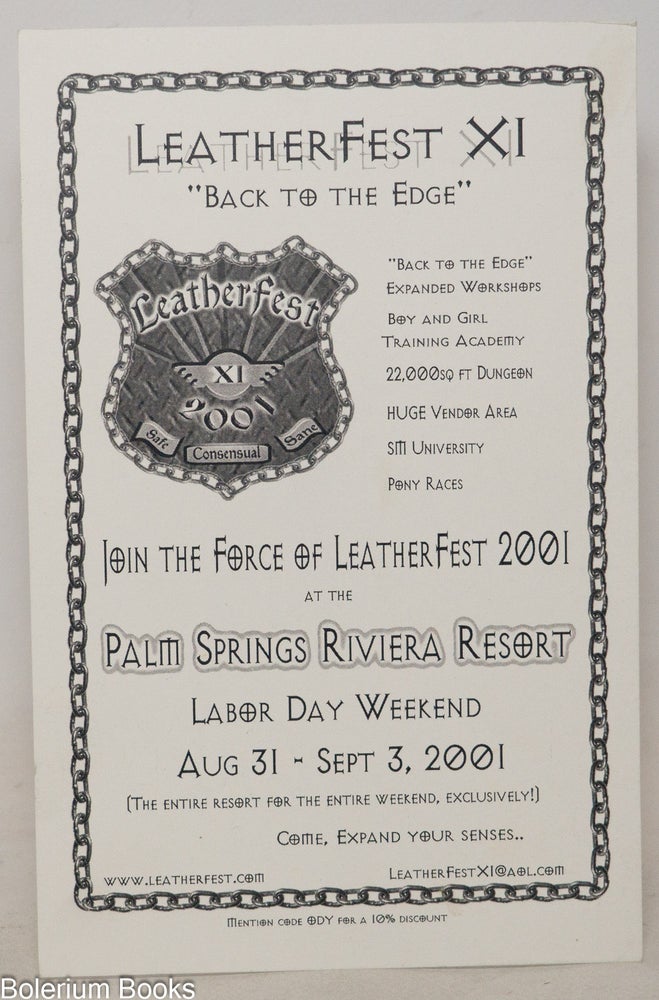 Cat.No: 351397 LeatherFest XI "Back to the Edge" [leaflet