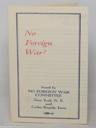 No Foreign War!