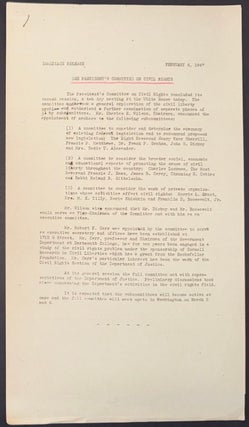 Cat.No: 351722 [Two press releases from the President's Committee on Civil Rights