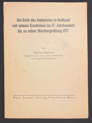 Die Rolle des Judentums in Russland seit seinem Erscheinen im 17. Jahrhundert bis zu seiner...