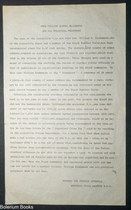 Cat.No: 351868 Free William Darryl Blakemore and All Political Prisoners [handbill