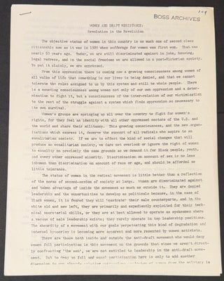 Cat.No: 351976 Women and draft resistance: Revolution in the Revolution. Jill Severn
