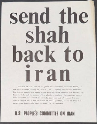 Cat.No: 351977 Send the shah back to Iran [handbill