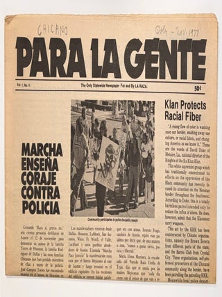 Cat.No: 351982 Para la Gente: The Only Statewide Newspaper For and By La Raza; Vol. 1, No. V