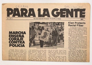 Cat.No: 351982 Para la Gente: The Only Statewide Newspaper For and By La Raza; Vol. 1, No. V