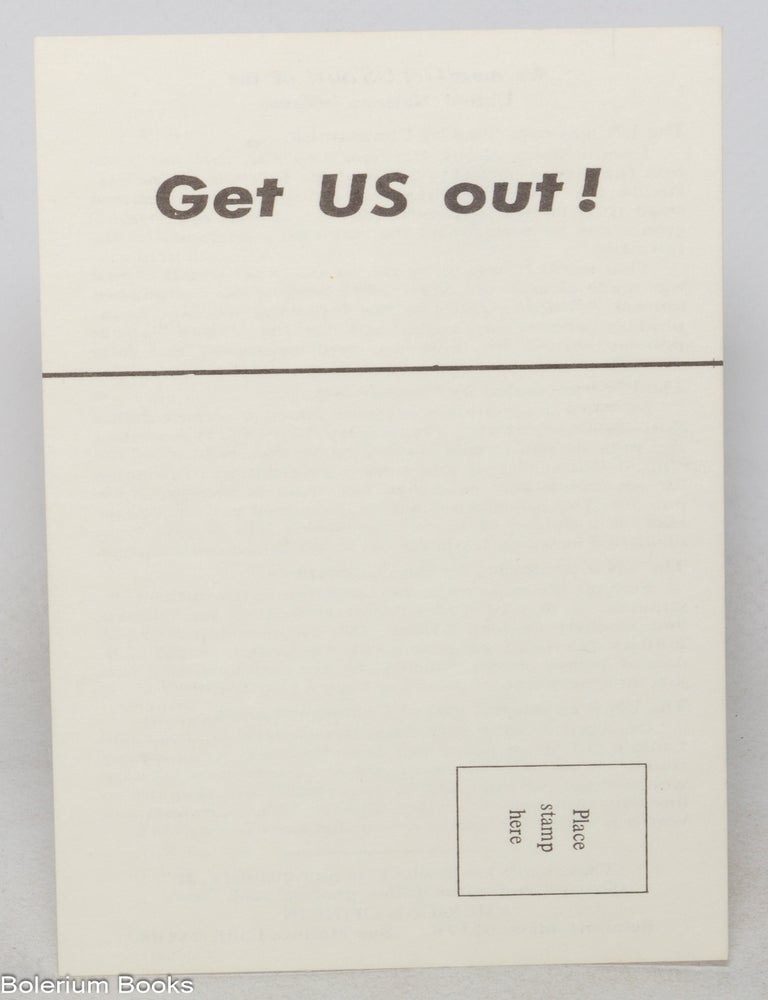 Cat.No: 351988 Get US out! [postcard]