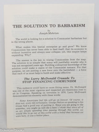 The Solution to Barbarism