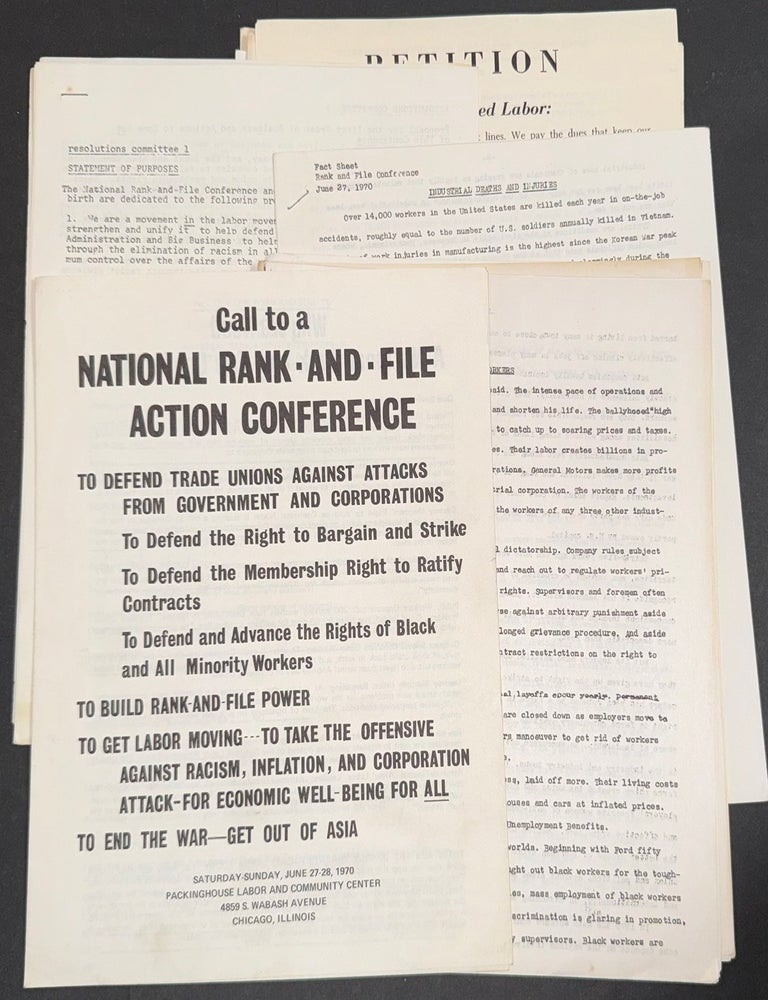 Cat.No: 352002 [18 items from the 1970 National Rank and File Action