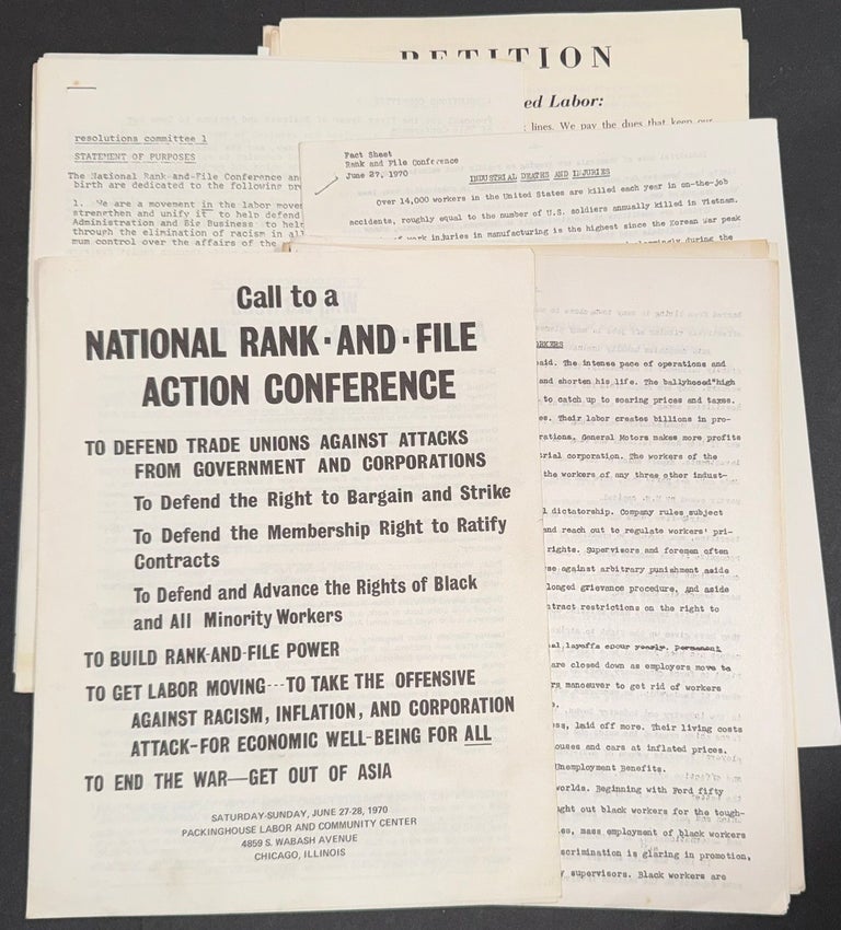 Cat.No: 352002 [18 items from the 1970 National Rank and File Action