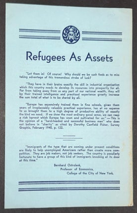 Cat.No: 352004 Refugees as Assets. Emily Greene Balch