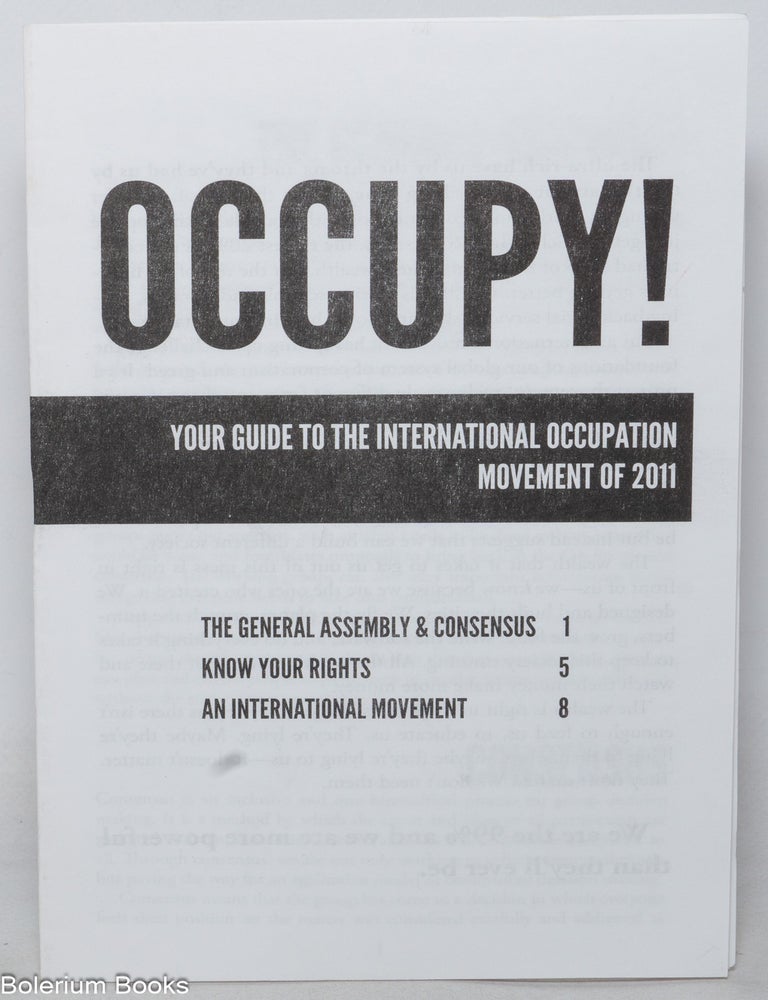 Cat.No: 352406 Occupy! Your guide to the international occupation movement of 2011