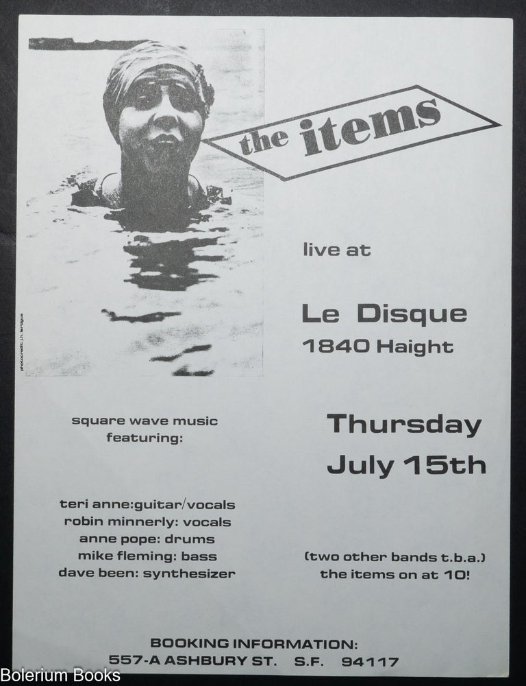 Cat.No: 352475 The Items: Live at Le Disque [flyer]