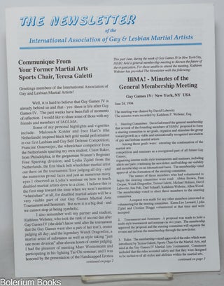 Cat.No: 352520 The Newsletter of the International Association of Gay & Lesbian...