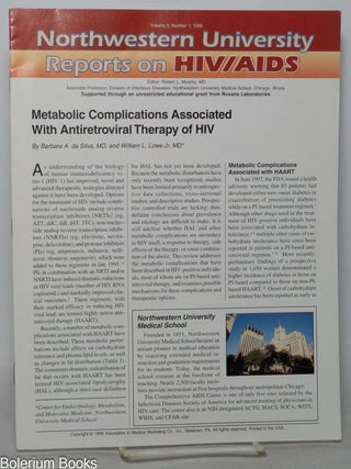Cat.No: 352525 Northwestern University Reports on HIV/AIDS: vol. 3, #1