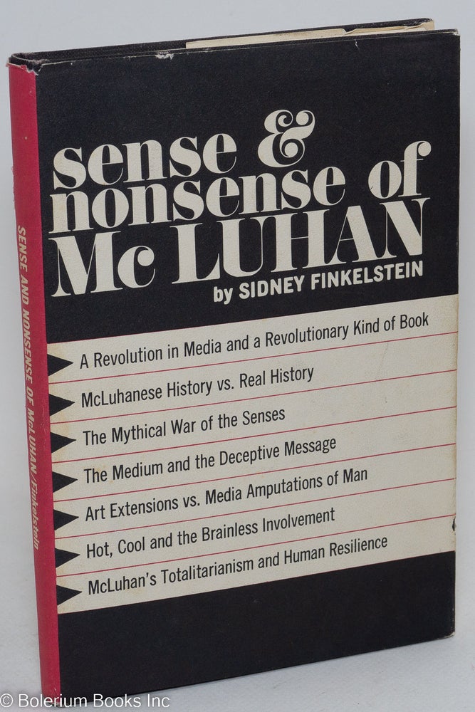 Cat.No: 36906 Sense and nonsense of McLuhan. Sidney Finkelstein.