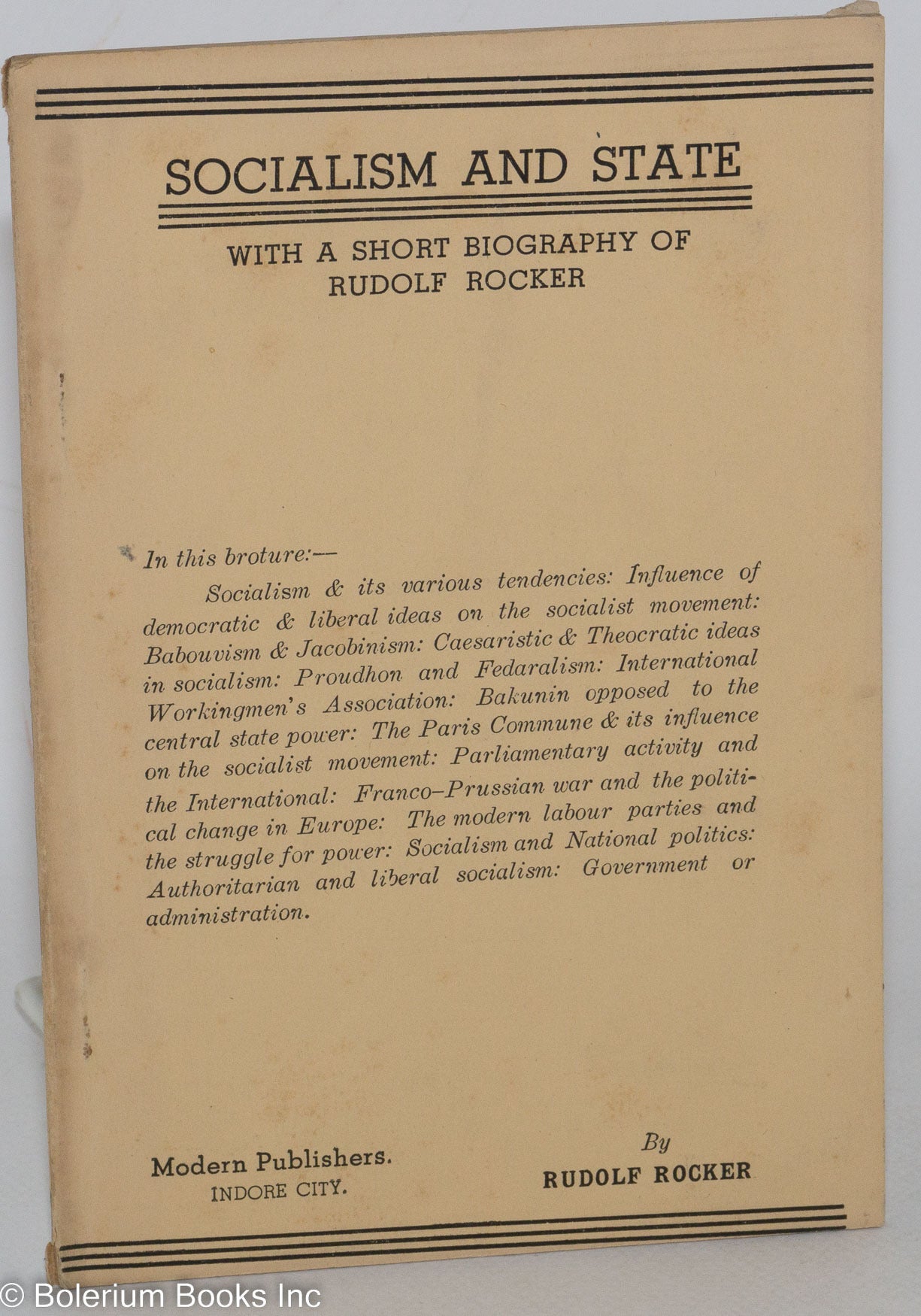 Federalism Rudolf Rocker Socialism and state. With a short biography of Rudolf Rocker | Rudolf ...