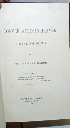Conversation in heaven; a wisdom song