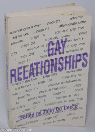 Cat.No: 40293 Gay Relationships. John P. De Cecco, Neil R. Tuller John Alan Lee