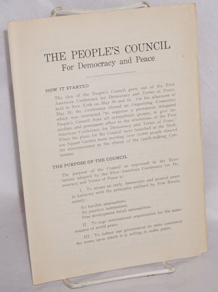Cat.No: 41939 The People's Council for Democracy and Peace