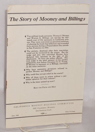 Cat.No: 4230 The story of Mooney and Billings. National Mooney-Billings Committee