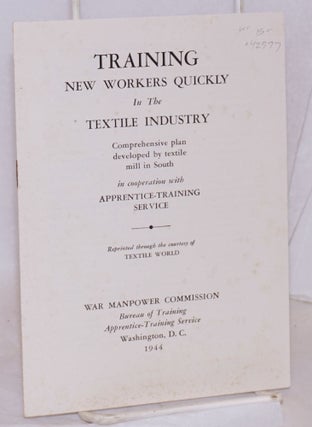 Cat.No: 42577 Training new workers quickly in the textile industry: Comprehensive plan...
