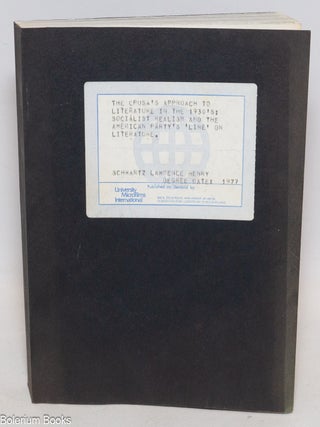 Cat.No: 4649 The C.P.U.S.A.'s approach to literature in the 1930's: socialist...