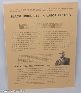 Cat.No: 46896 Black Unionists in Labor History. Pacific Northwest Labor History...