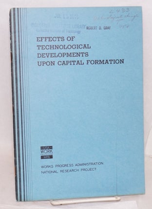 Cat.No: 48075 Effects of current and prospective technological developments upon capital...