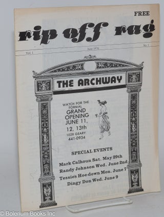 Cat.No: 48925 Rip Off Rag: San Francisco's camp newspaper, vol. 1, no. 1, June 1976....