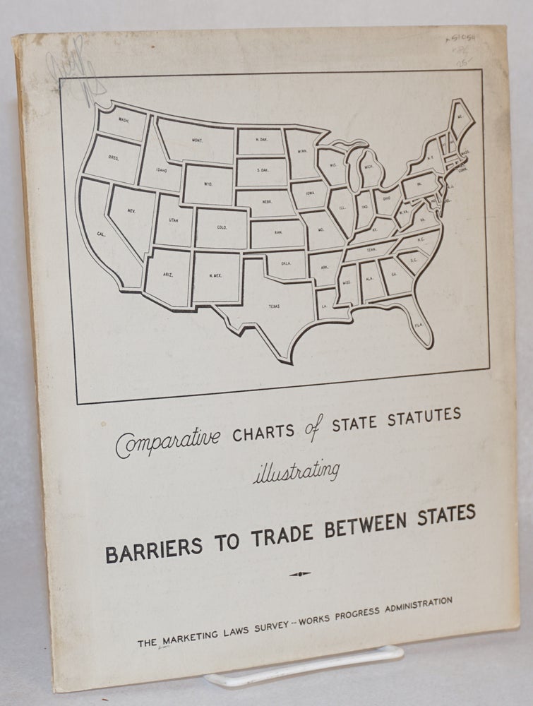 Cat.No: 51054 Comparative charts of state statutes illustrating Barriers to Trade between states. preparers Marketing Laws Survey staff.