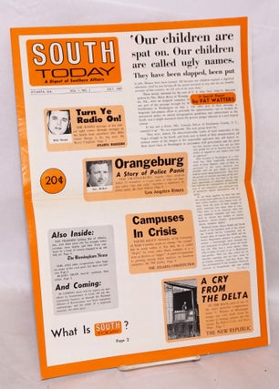 Cat.No: 51573 South today: a digest of southern affairs, vol. 1, no. 1, July, 1969