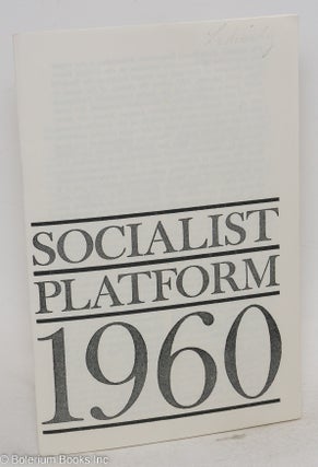 Cat.No: 53786 Socialist platform 1960. Socialist Party-Social Democratic Federation