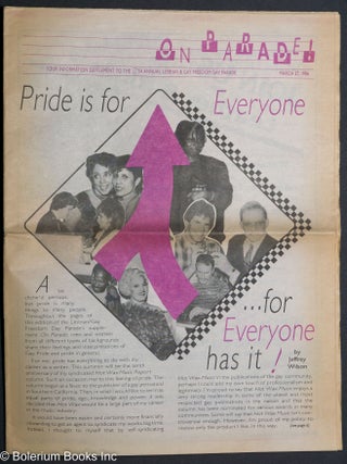 Cat.No: 54277 On Parade! your information supplement to the 17th annual the Lesbian & Gay...