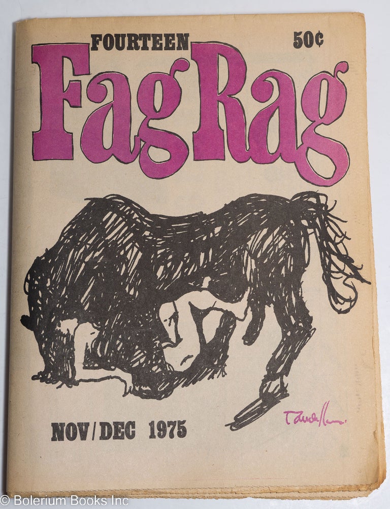 Cat.No: 54919 Fag Rag #14, Nov/Dec 1975. John Mitzel, Gavin Dillard, James Griffith, Charley Shively, Arthur Evans.