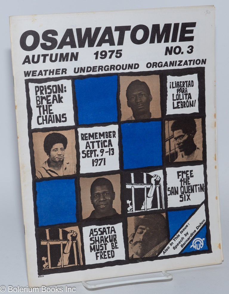 Cat.No: 55298 Osawatomie, vol. 1, no. 3, Autumn 1975. Weather Underground Organization.