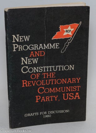 Cat.No: 56105 New programme and new constitution of the Revolutionary Communist Party,...