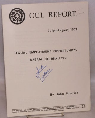 Cat.No: 59216 Equal employment opportunity: dream or reality? John Maurice