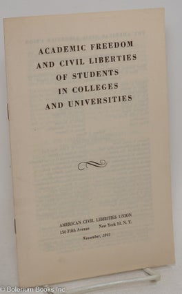 Cat.No: 59825 Academic Freedom and civil liberties of students in colleges and...