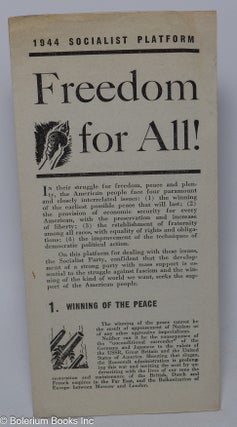 Cat.No: 61025 Freedom for all! 1944 Socialist platform