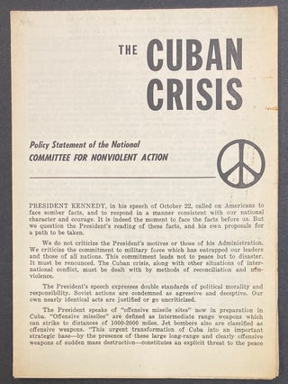 Cat.No: 61597 The Cuban crisis, policy statement of the National Committee for Nonviolent...